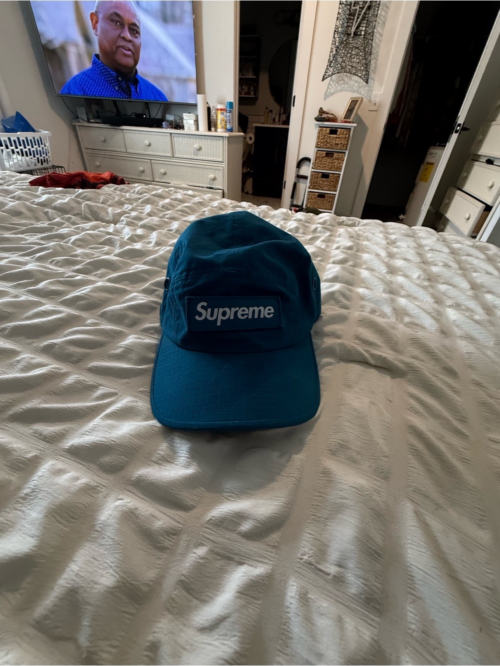 Supreme Teal Box Logo Camp Cap - Men Accessories